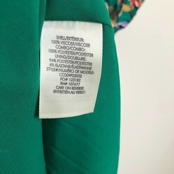 Alice + Olivia Merrilee Floral Tie V Neck Long Sleeve Mini Dress Green R… - Picture 11 of 11